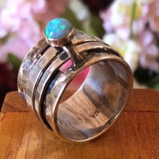 Silpada Sterling & Blue Faux Opal Ring