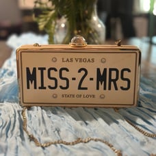 Aldo wedding bride crossbody white miss to mrs license plate novelty purse bag