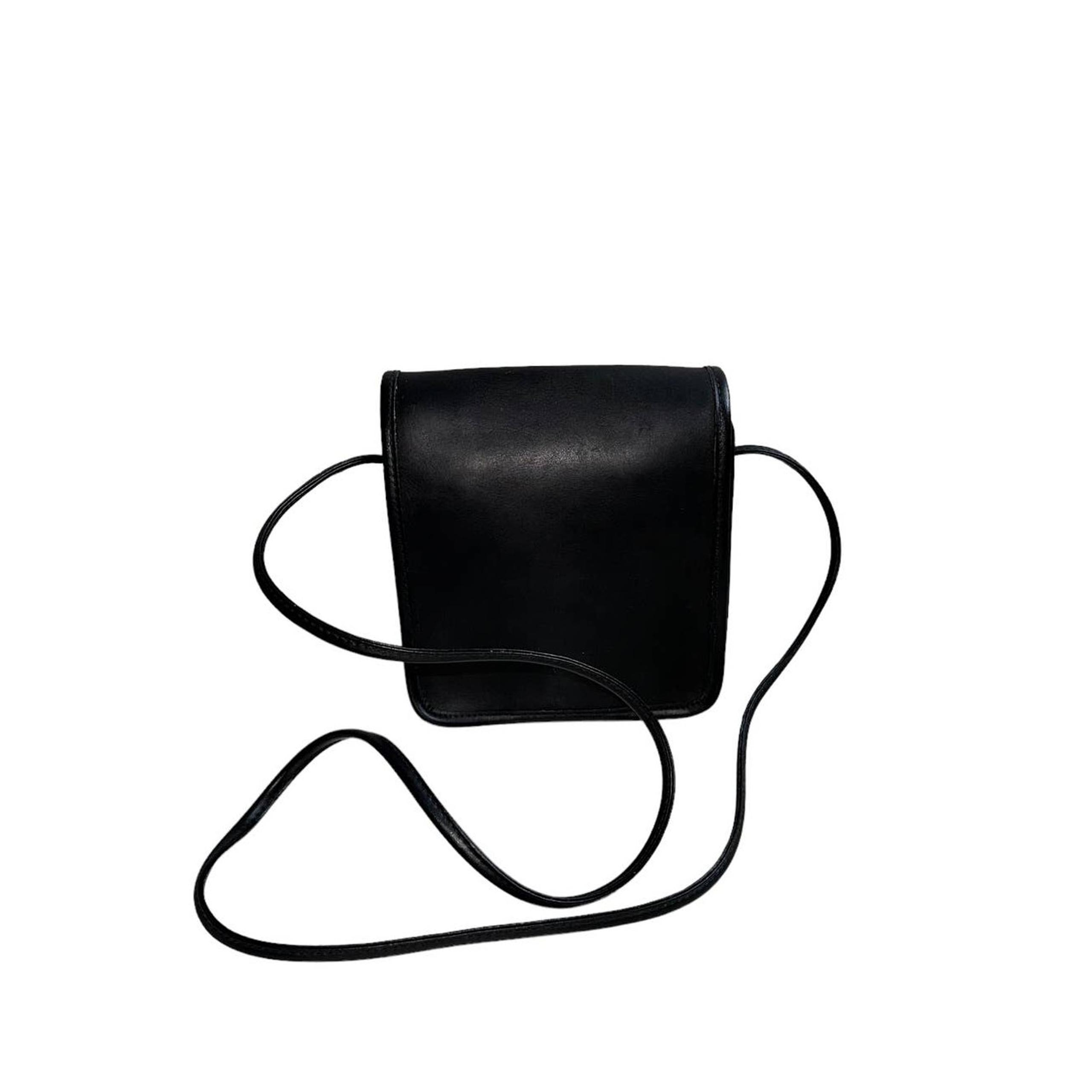 Rare Valerie Stevens Vintage Piece Black Square Leather Crossbody Bag Purse