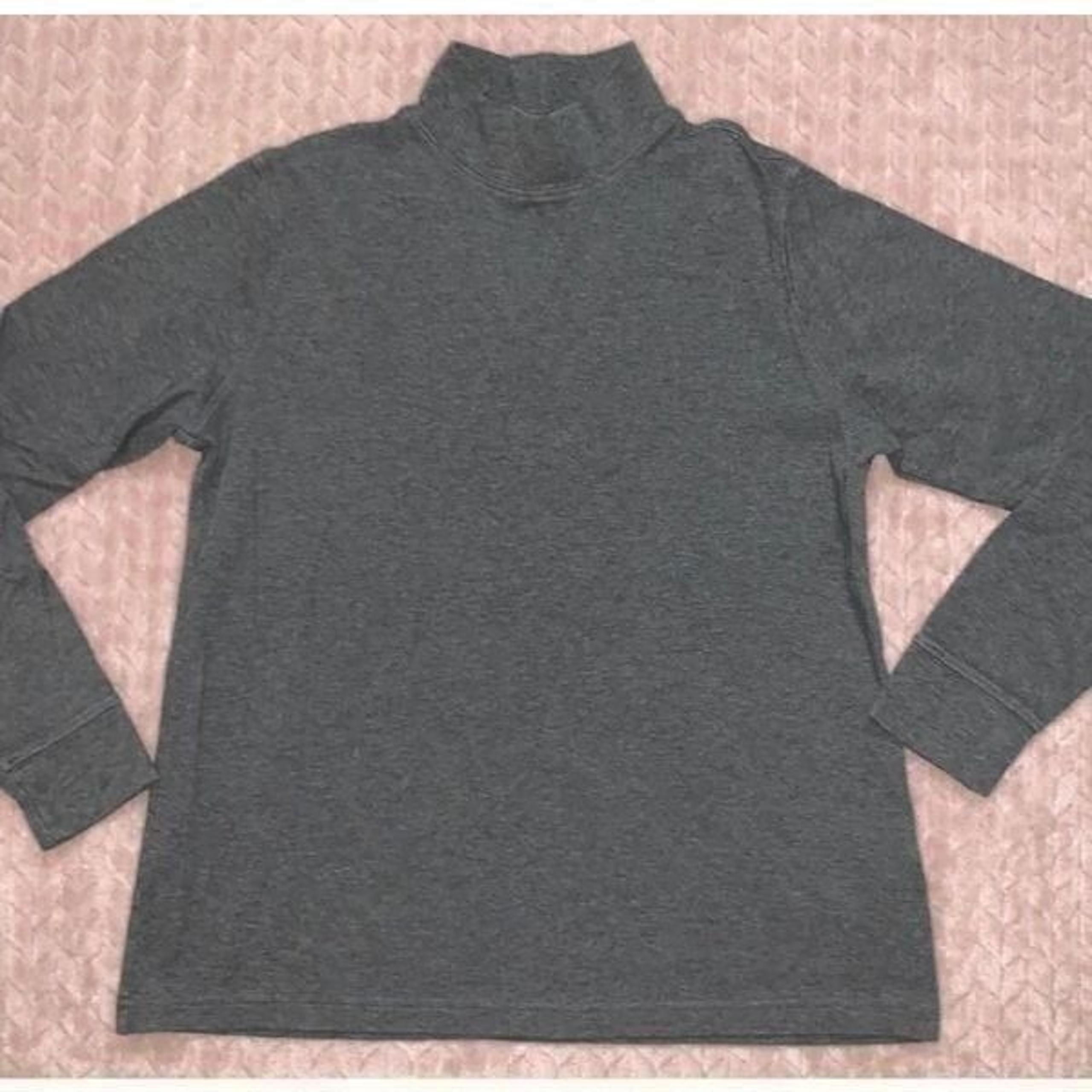 Lands End Womens Gray Mock Neck Top