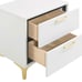 White & Gold 2-Drawer Nightstand - Modern Bedside Table