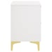 White & Gold 2-Drawer Nightstand - Modern Bedside Table