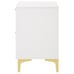 White & Gold 2-Drawer Nightstand - Modern Bedside Table