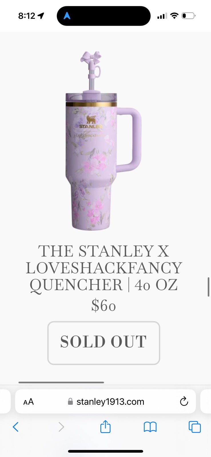 Lavender love shack fancy stanley 40 oz