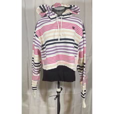 Champion Urban Outfitters Cotton Blend Crop Stripe Sweatshirt Hoodie Size XL NWT