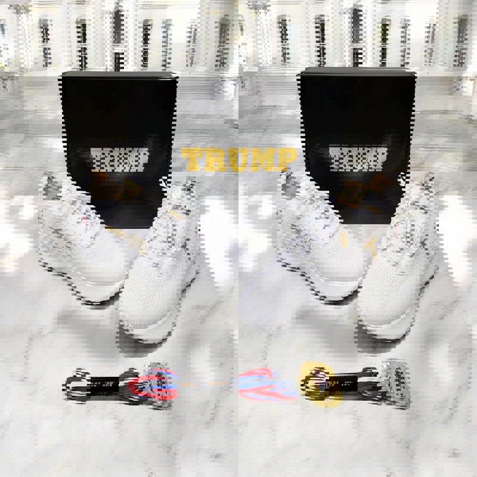 DONALD TRUMP POTUS 45 WHITE SNEAKERS SIZE 12 BRAND NEW READY TO SHIP!