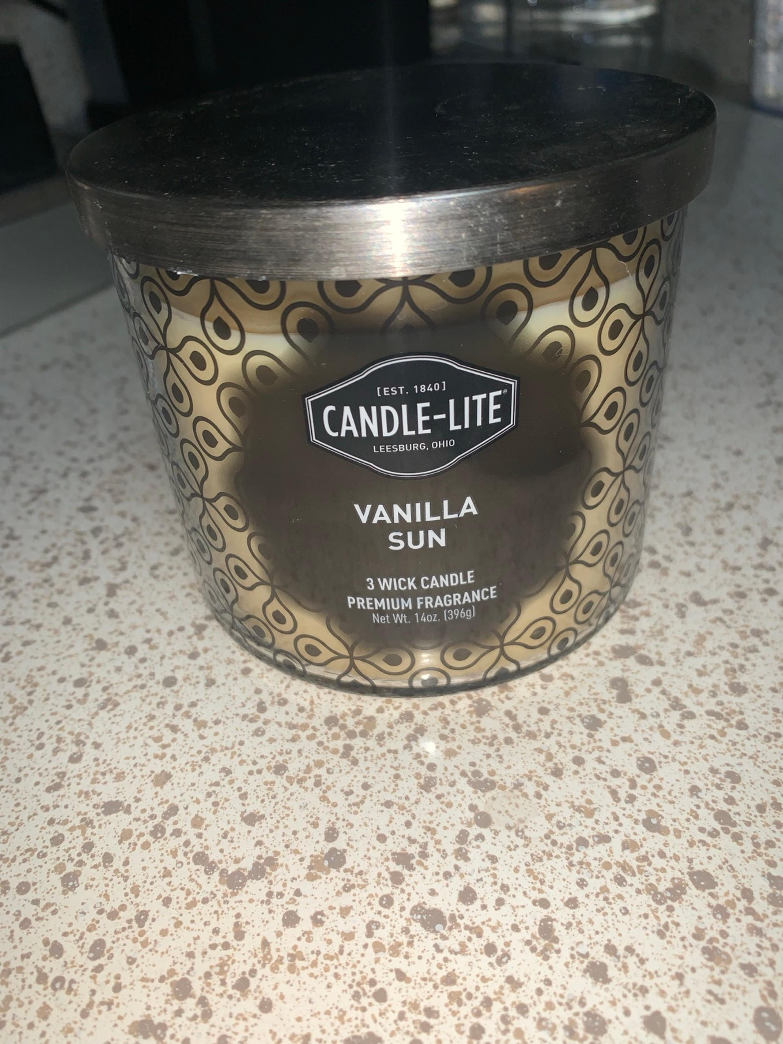 NEW Candle-Lite 3 Wick Candle 14oz Vanilla Sun