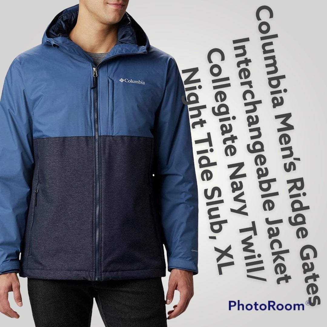 Columbia Men's Ridge Gates interchangable jacket navy twill/Night tide slub, XL