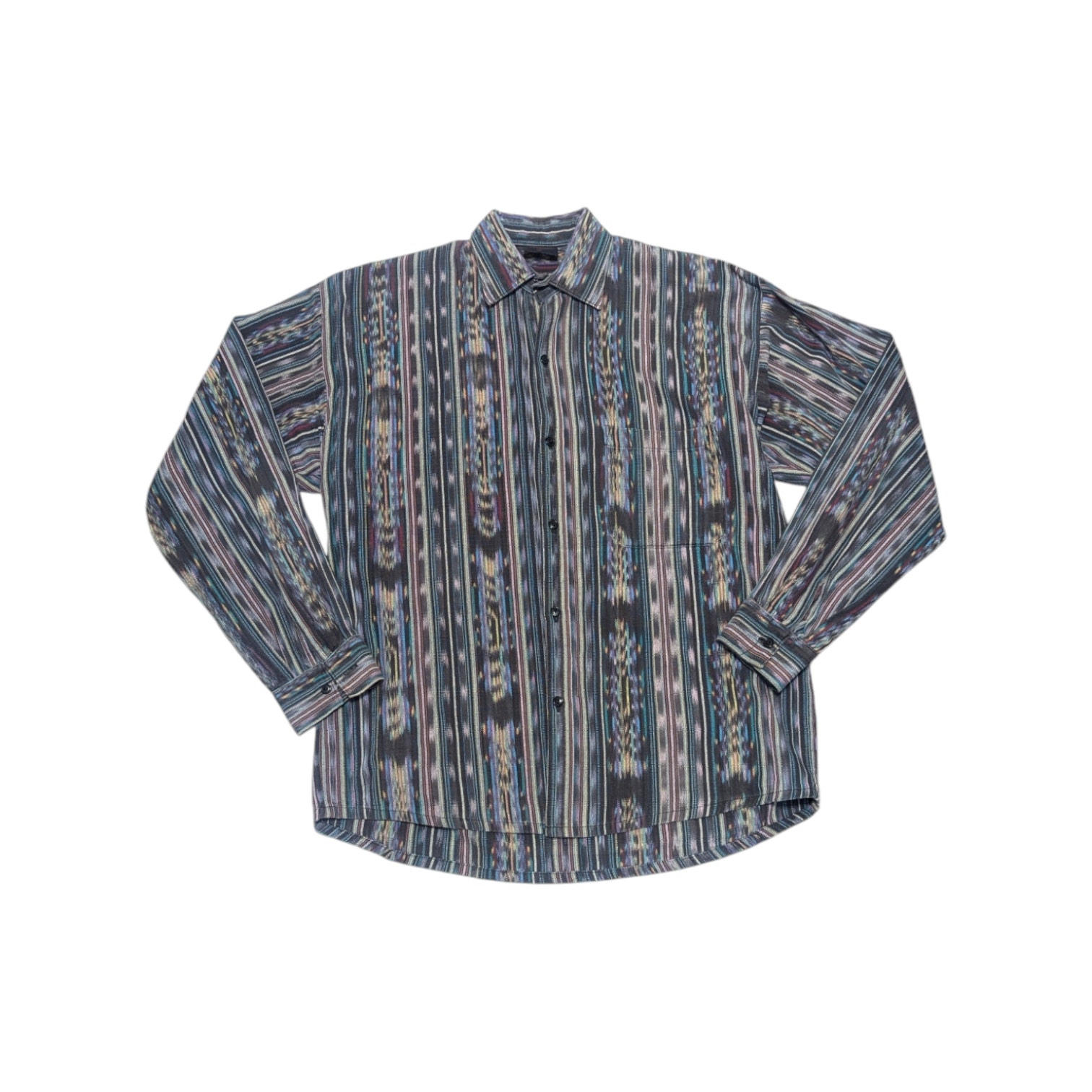 Vintage Colorful Button Down Western Shirt Aztec Southwestern Rodeo Cowboy Retro