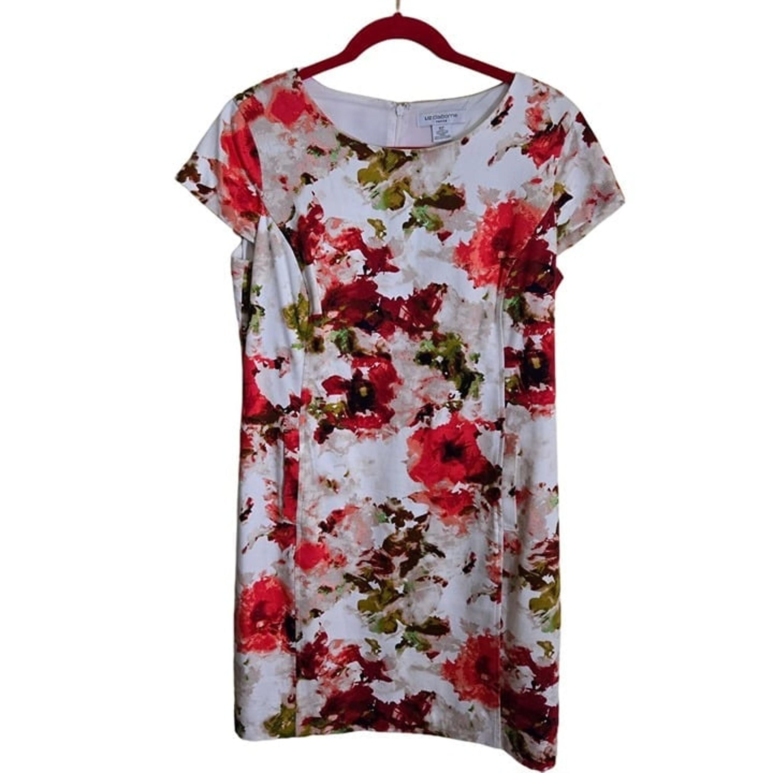 Liz Claiborne Petite Vintage Stunning Floral Sheath Dress Size 10p