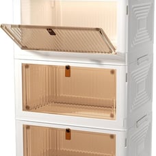 23Qt Plastic Storage Bins Organizer 3 Tier, Stackable Storage Boxes with Lids
