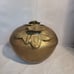 Vintage Floral Double Lily pad Brass Bowl Pot Vase Vessel Heavy Rose Vase MCM