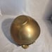 Vintage Floral Double Lily pad Brass Bowl Pot Vase Vessel Heavy Rose Vase MCM