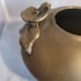 Vintage Floral Double Lily pad Brass Bowl Pot Vase Vessel Heavy Rose Vase MCM