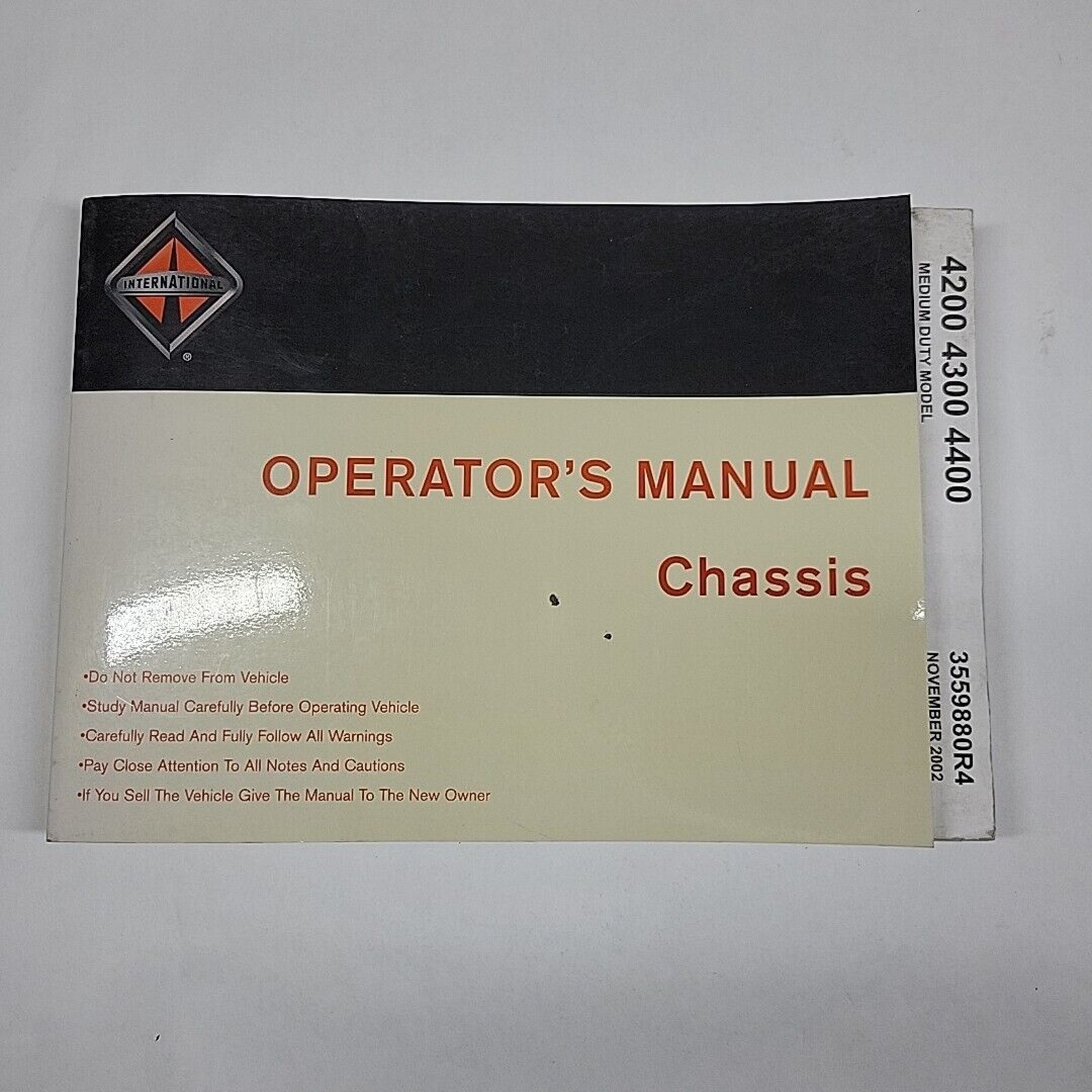 2002 International 4200 4300 4400 Medium Duty Truck Operator Manual 3559880R4