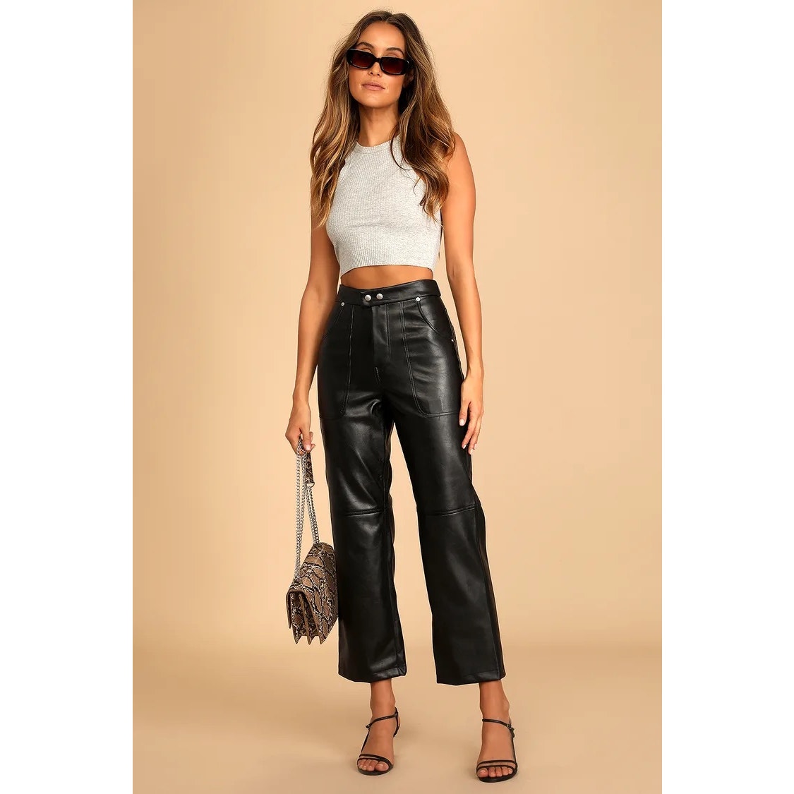 New Blank NYC Baxter Cropped Vegan Leather Pants