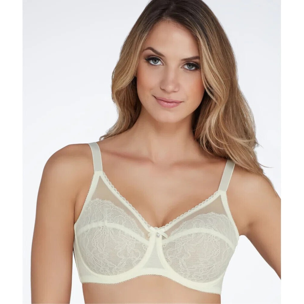 Wacoal Model 855186 Retro Chic Full Figure Underwire Bra Ivory 36D 36 D New