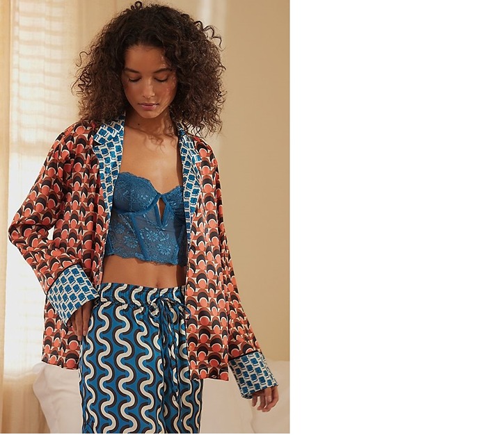 By Anthropologie Long-Sleeve Pajama Top S new nwt