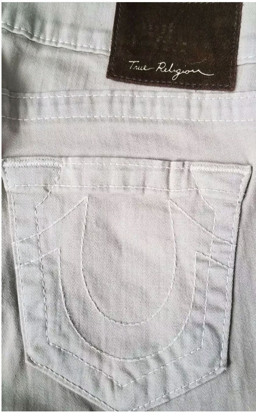 True Religion pebble grey Linda fashion overdyemotto jeans NWT Size27