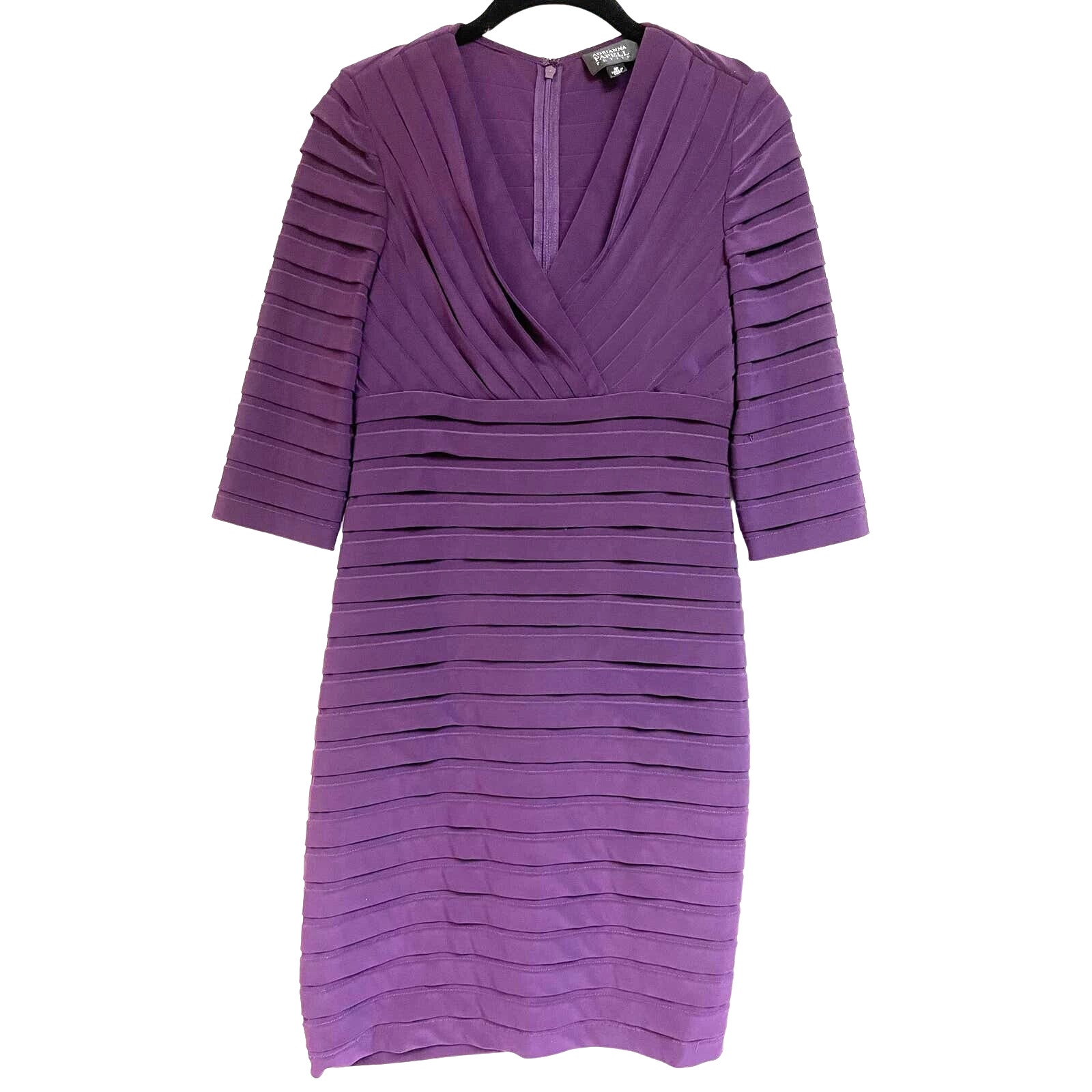 ADRIANNA PAPELL Deep Purple Dress Whimsy goth feminine fairy Size 8P Petite