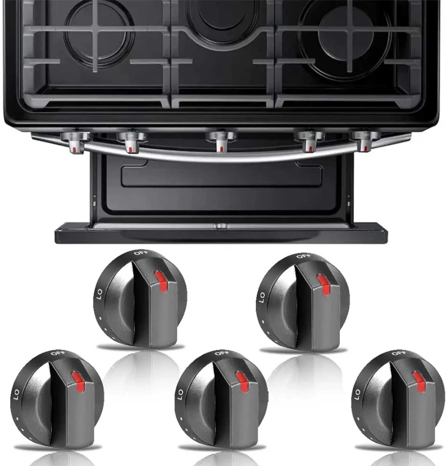 GTPARTS DG64-00473B Stove Knobs Compatible with Samsung Gas Stove Range Oven...