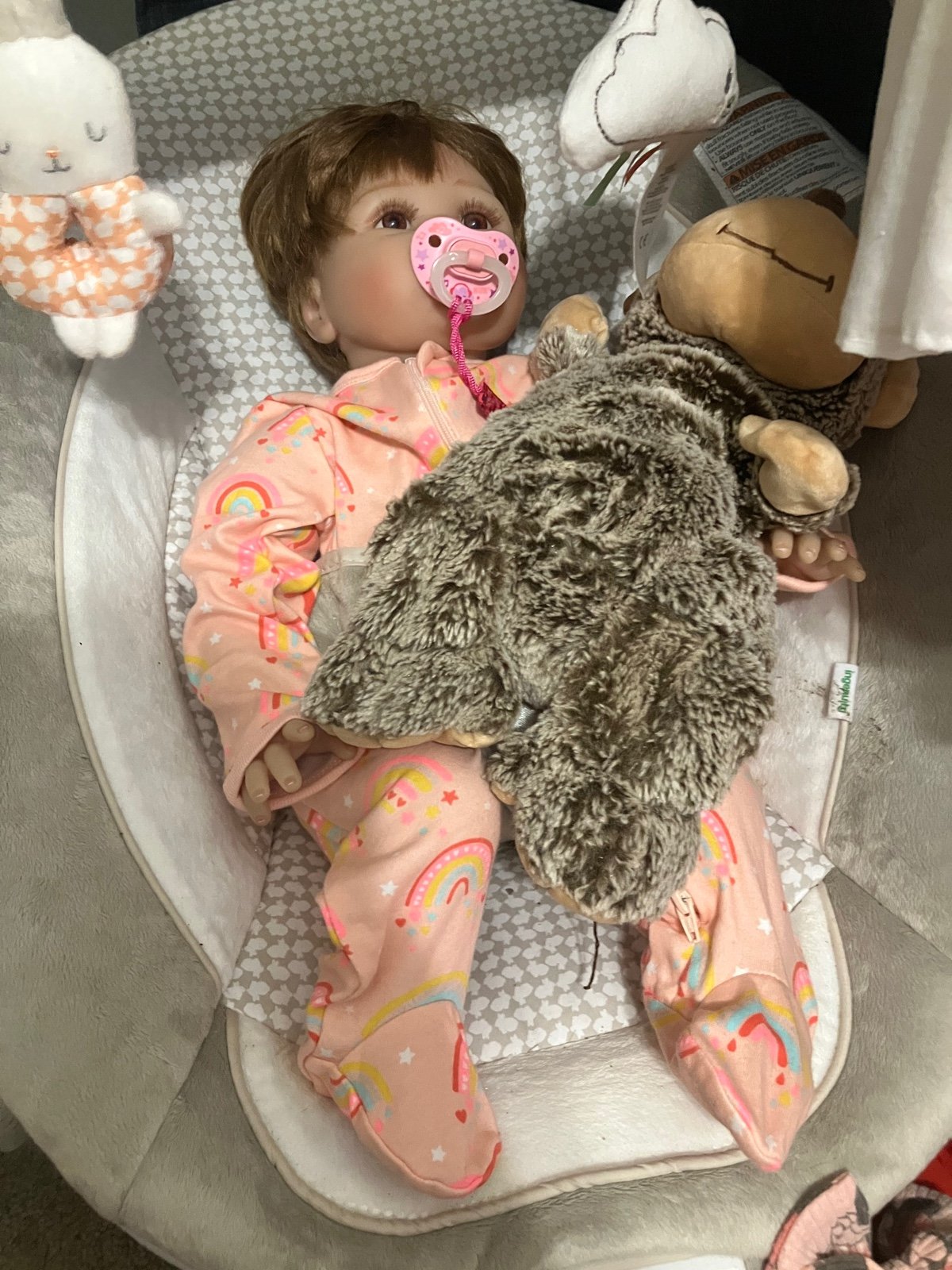 Reborn doll with sealed bottles modified pacifiers and etc