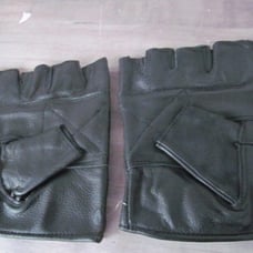 Leather Gloves Motorcycle Black Leather Gloves Fingerless Gloves Bike rider