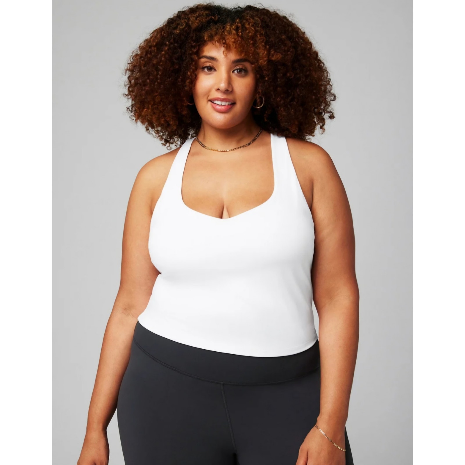 Fabletics White Anywhere Built-In Bra Tank NEW Women's 2X