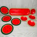 Wooden watermelon hand painted bowls , plates and dough bowl decorative accents