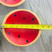 Wooden watermelon hand painted bowls , plates and dough bowl decorative accents