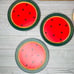 Wooden watermelon hand painted bowls , plates and dough bowl decorative accents