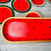 Wooden watermelon hand painted bowls , plates and dough bowl decorative accents