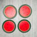 Wooden watermelon hand painted bowls , plates and dough bowl decorative accents