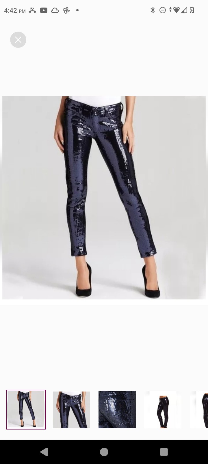 AG Adriano Goldsmied Women's Black Sequin Skinny Jeans Size 27R