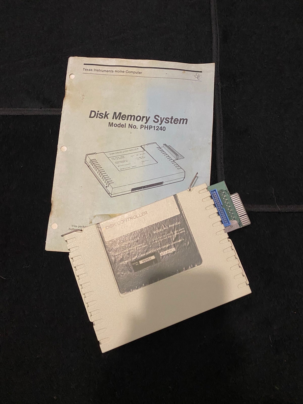 Texas Instruments PHP1240 Disk Memory System Disk Controller with Manual