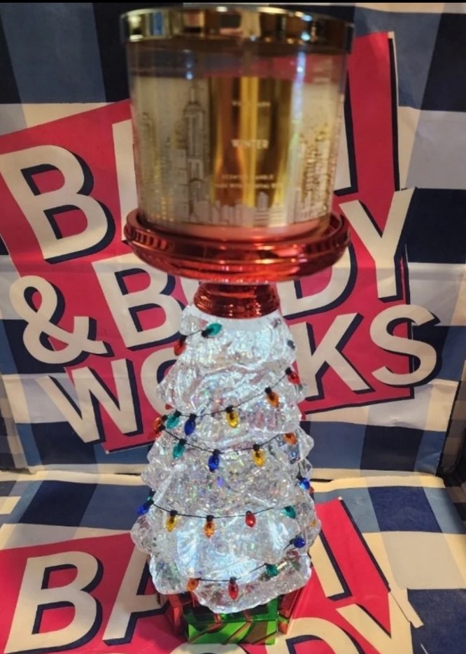 BBW Light-up Christmas Tree 3-wick candle holder