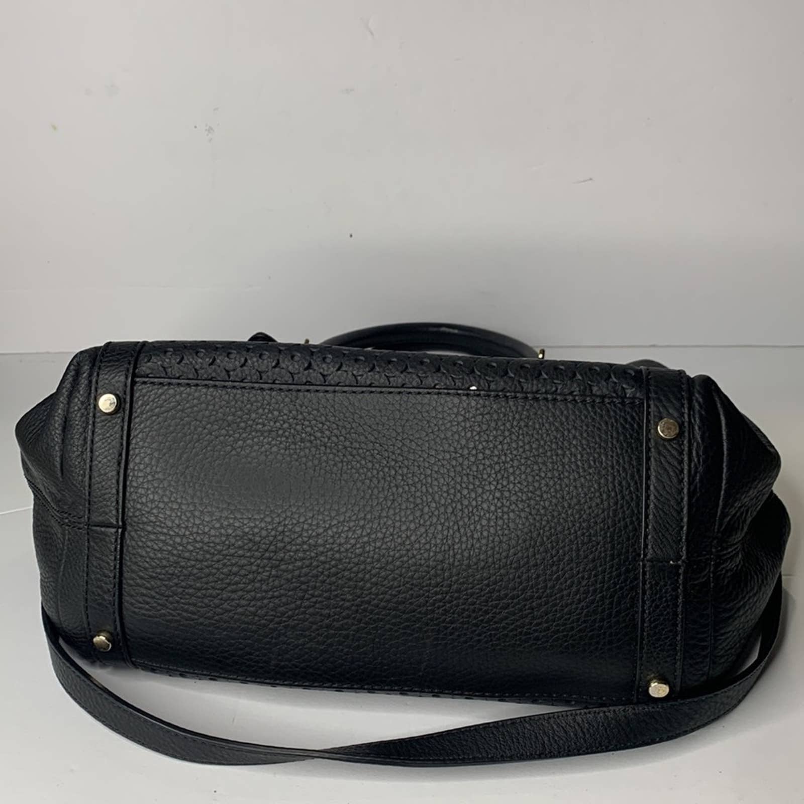 Kate Spade Mercer Isle Sloan black perforated leather satchel bag