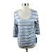 Talbots NEW PS Blue Gray Stripe Side Tie Knit Top