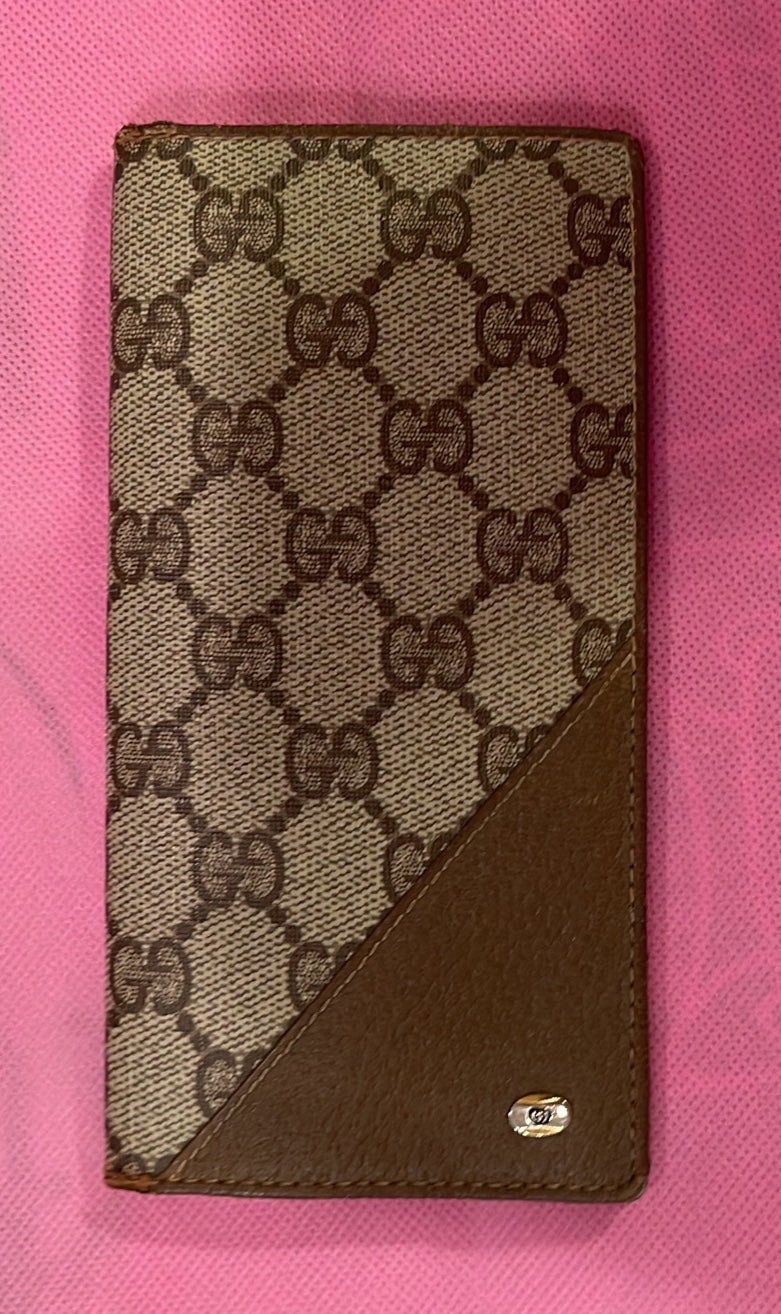 Authentic Gucci Wallet PVC Leather Brown
