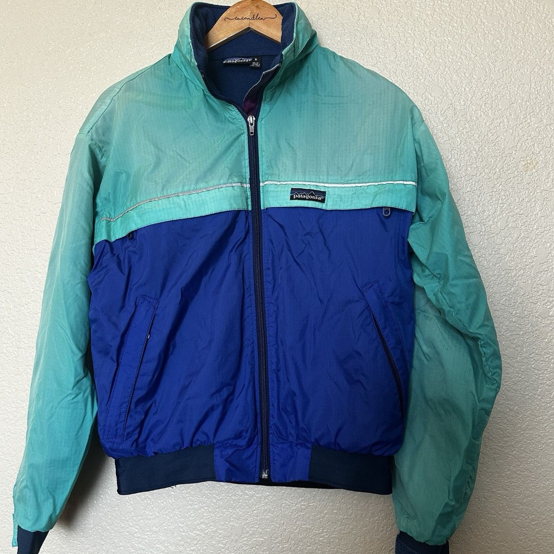 Vintage Patagonia Color Block Zip Up Jacket Size Men’s Small Blue Green Teal