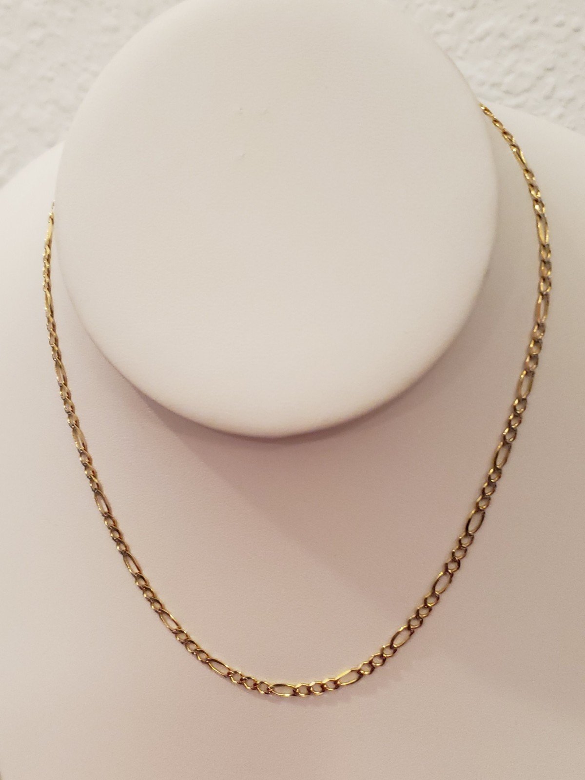 14kt Gold Figaro Diamond Cut Design Chain
