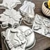 Vintage 6 piece cake pan set Barney, Cinderella, Batman, dinosaurs, leaf & bundt