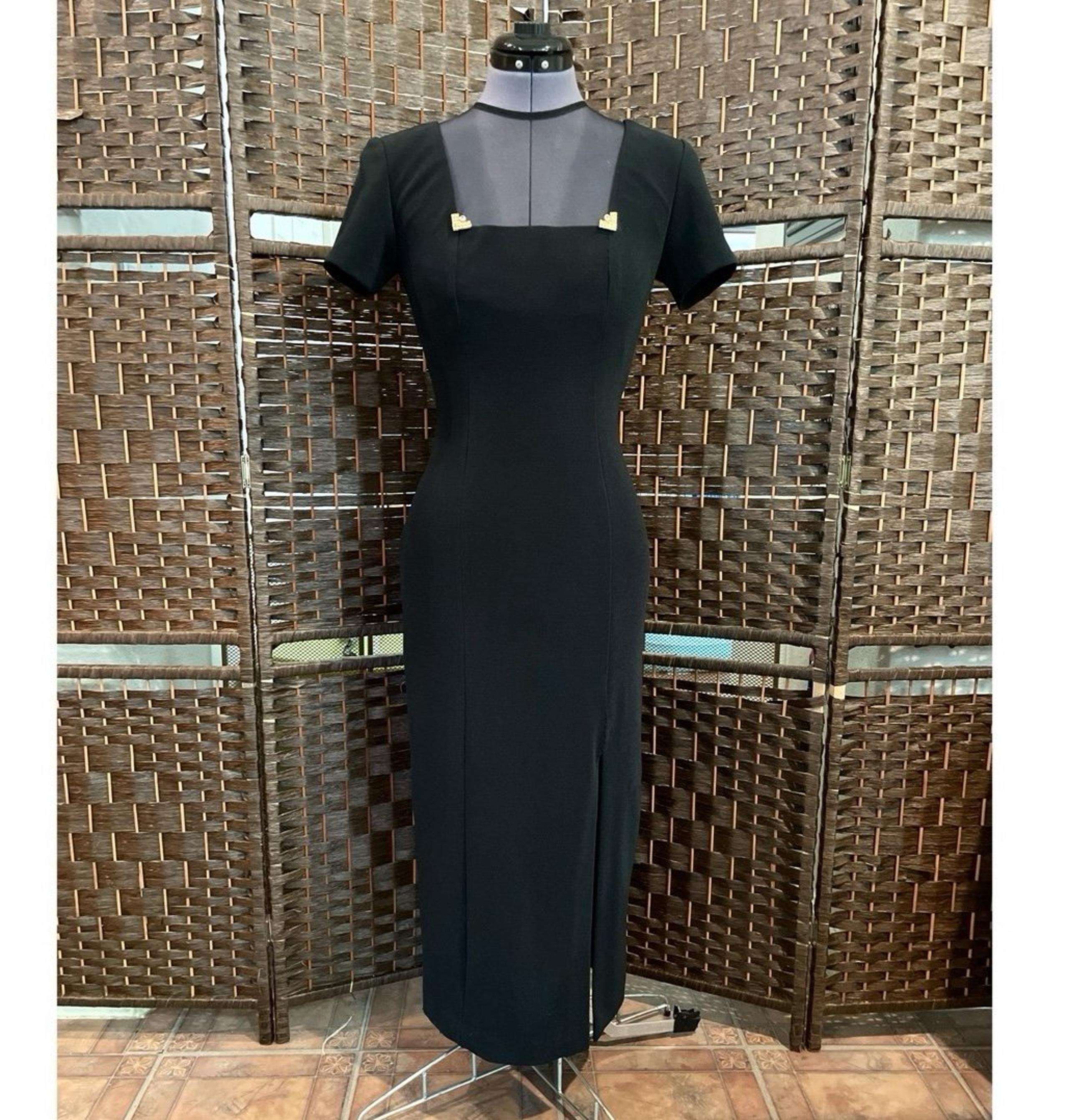 Vintage Wiggle Cocktail Dress Bombshell PinUp 80s 40s Pencil Vixen Sexy Sheer 4