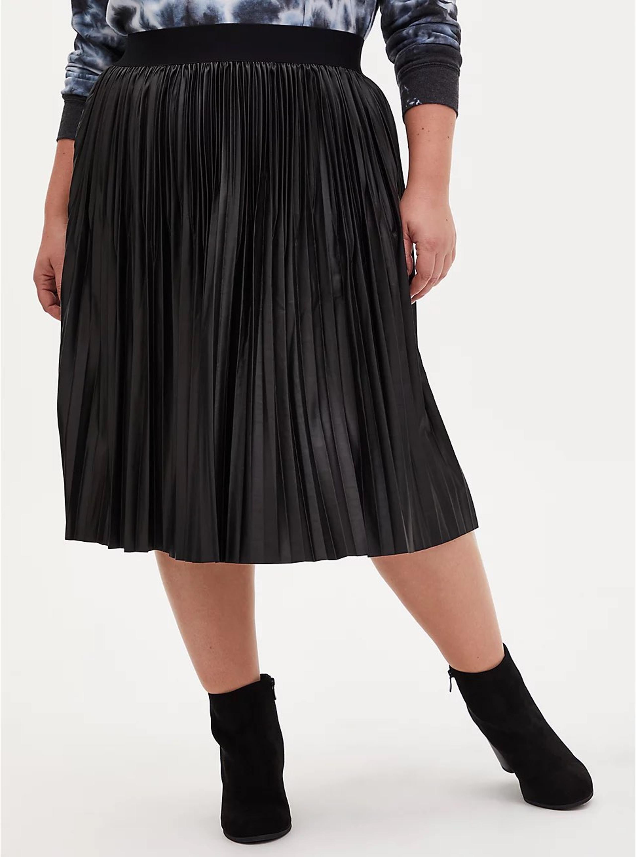 Torrid Black Pleated Midi Skirt 2X