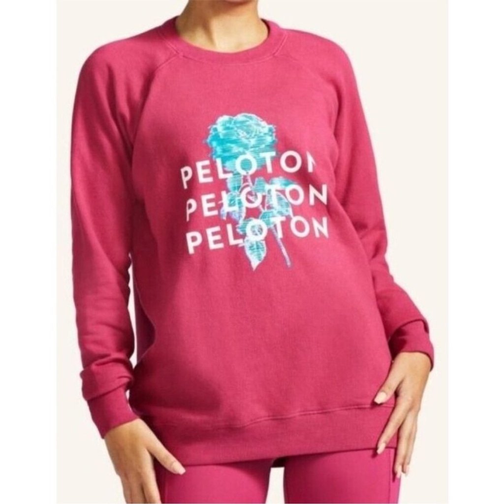 Peloton Sweatshirt Everyday Oversized Crewneck Rose Flower French Terry Medium