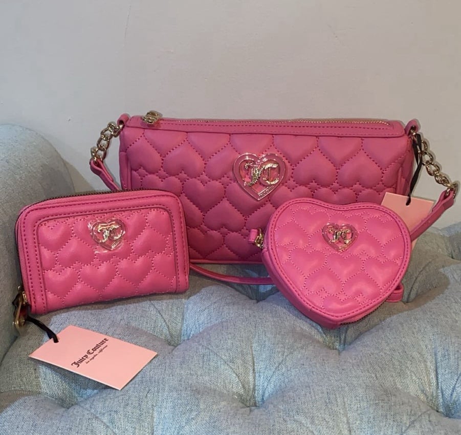 Pink Juicy Couture Flawless Shoulder Bag set (3 Piece)