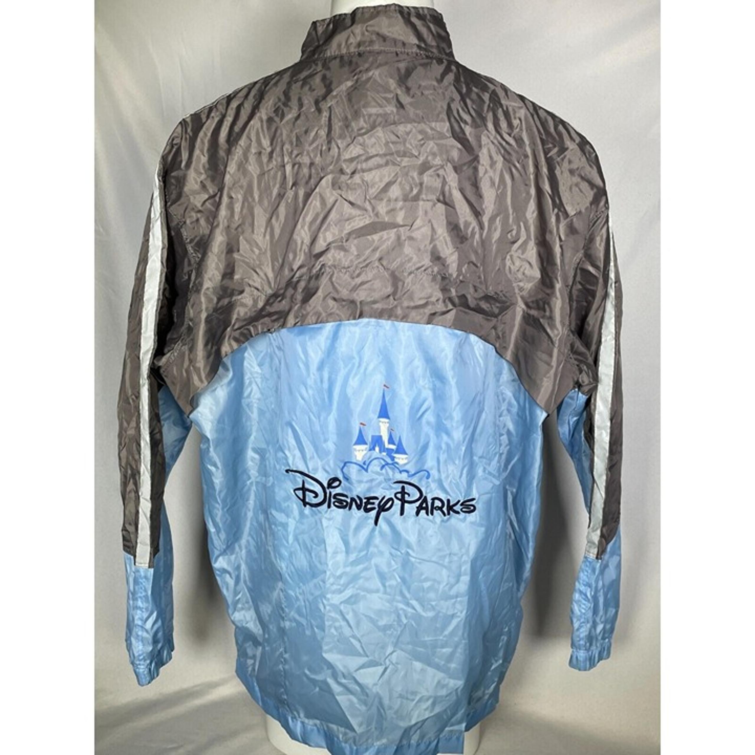 Disney Parks Gray Blue 1/4 Zip Pullover Windbreaker Jacket Men's XL/XXL