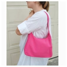 Vintage Women's Y2K Pink Nylon Shoulder Bag Purse One Size