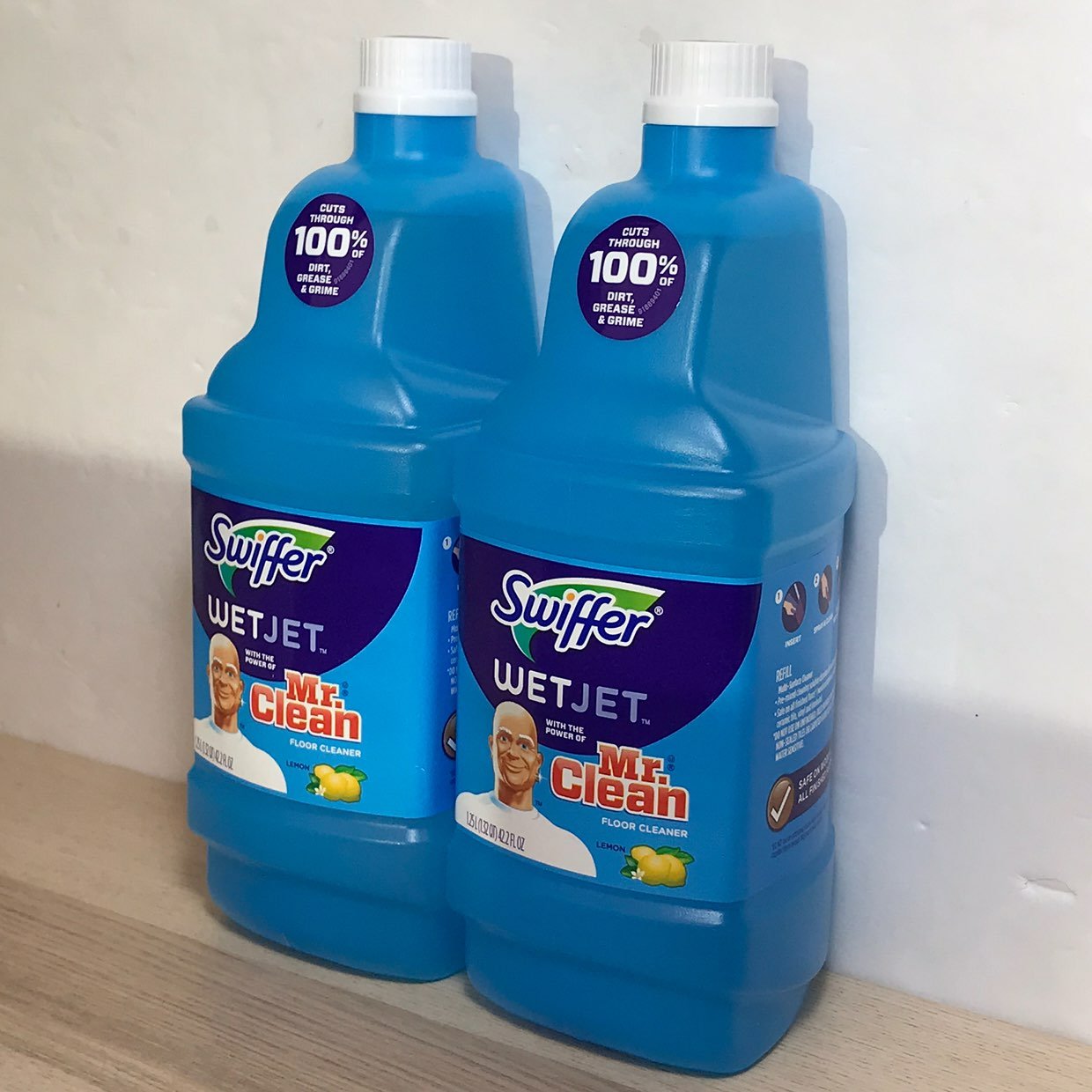 (2)Swiffer wetjet refills mr clean lemon