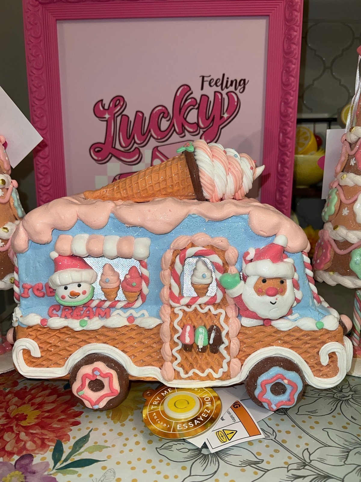 NEW Pastel Gingerbread Ice Cream Truck LED light up